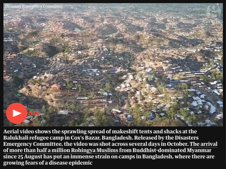 Drone footage of displaced persons camps in Bangladesh shared widely in the media